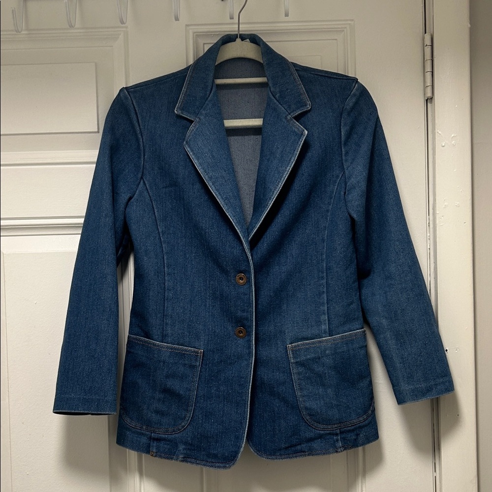 Elegant Blue Women's Denim Blazer